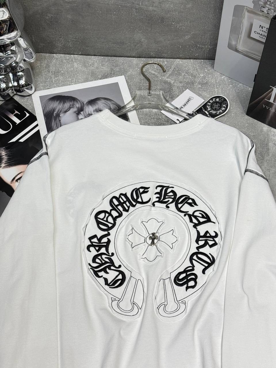 chrome hearts лонгслив,свитшот мужская,лонгслив белый,белая кофта мужская,мужской футболки