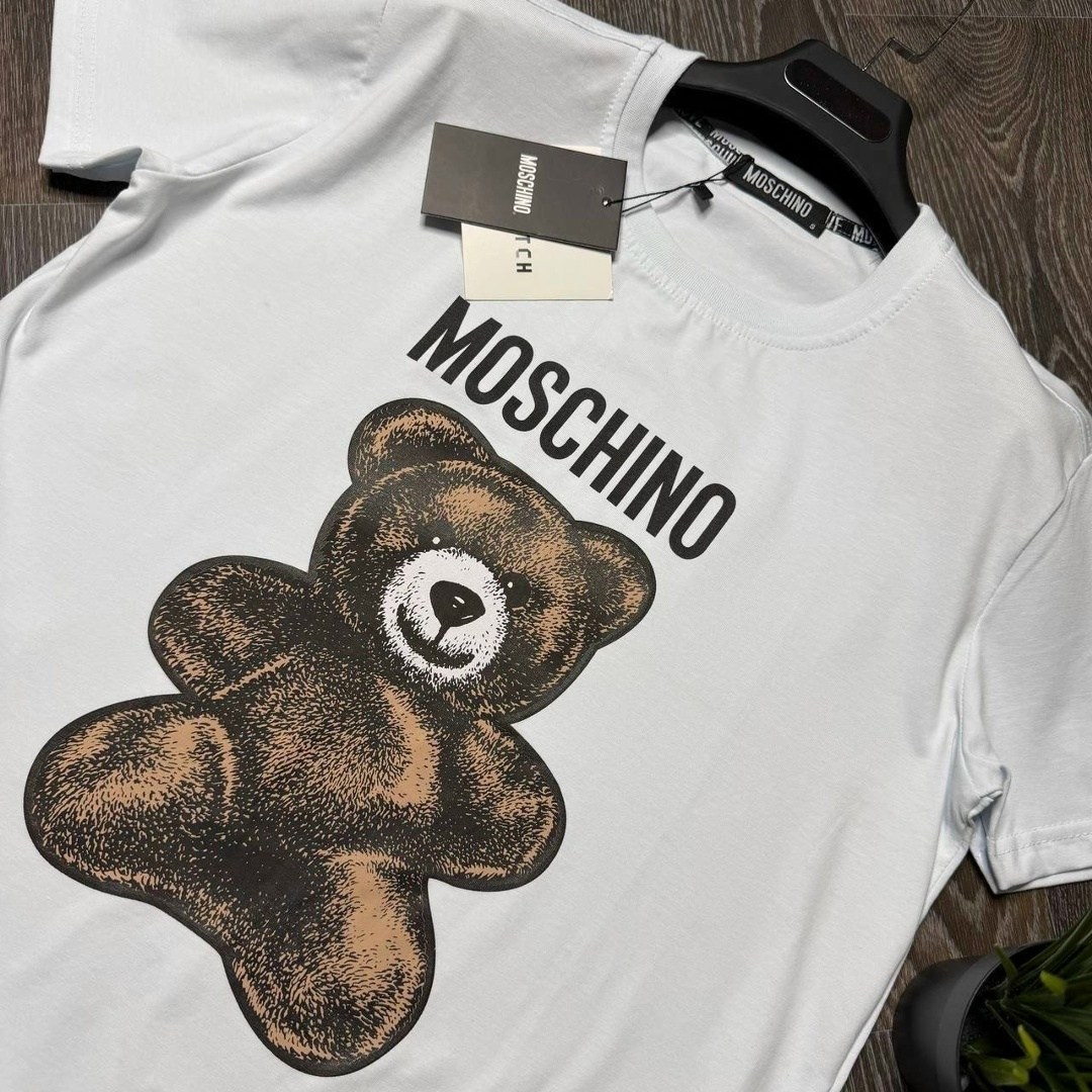 мужская футболка москино с медведем,футболки moschino,москино мишка,футболка мишка,футболки с принтом