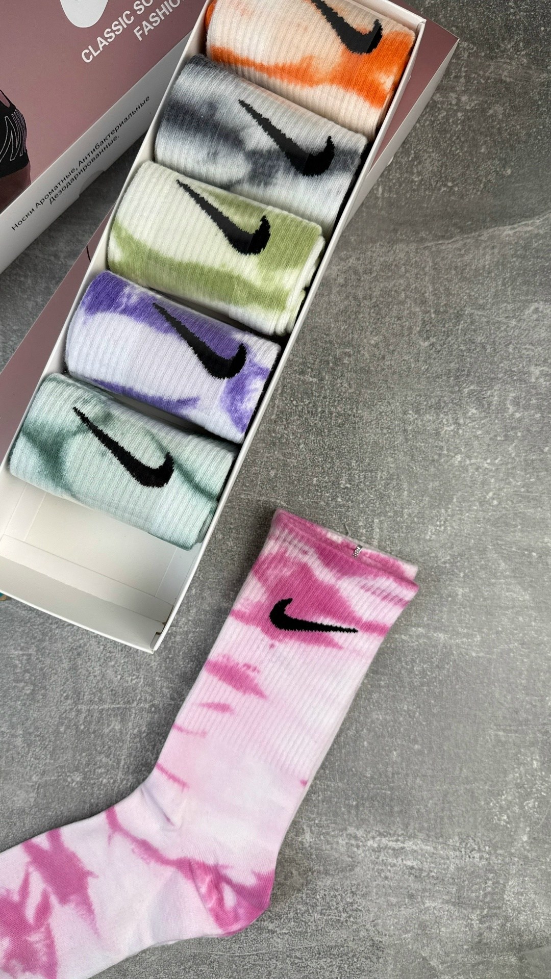 женские носки набор,комплект носков nike,подарочный набор женский носки,наборы носков,носки женские