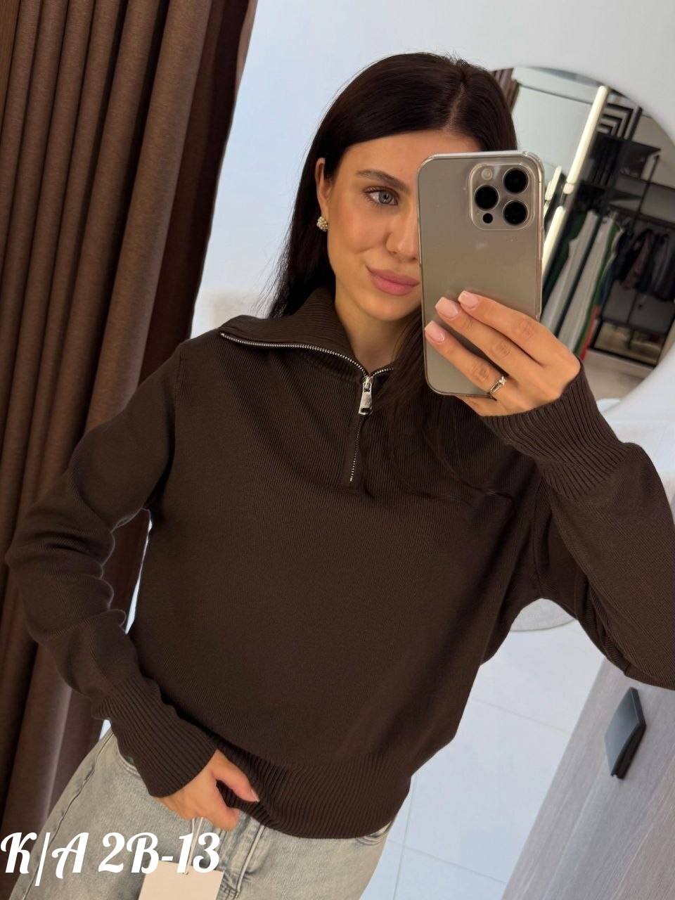 свитер с горлом на молнии оверсайз kk fashion,свитера женские,женская кофта,свитер вязаный женский,свитер с замком