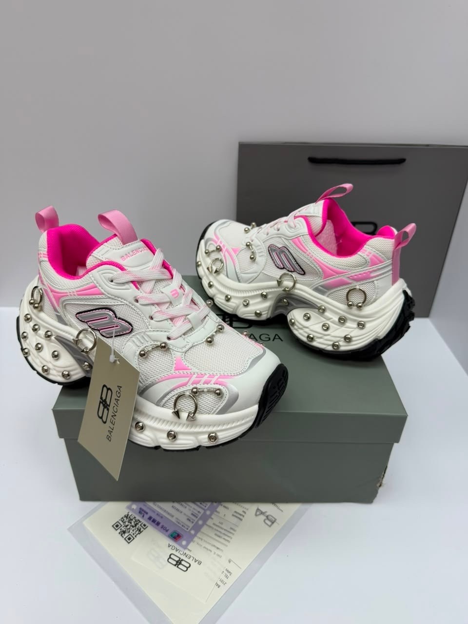 женские кроссовки balenciaga,кроссовки balenciaga,кроссовки,кроссовки balenciaga cargo 785756w2mv premium white-pink,кроссовки женские