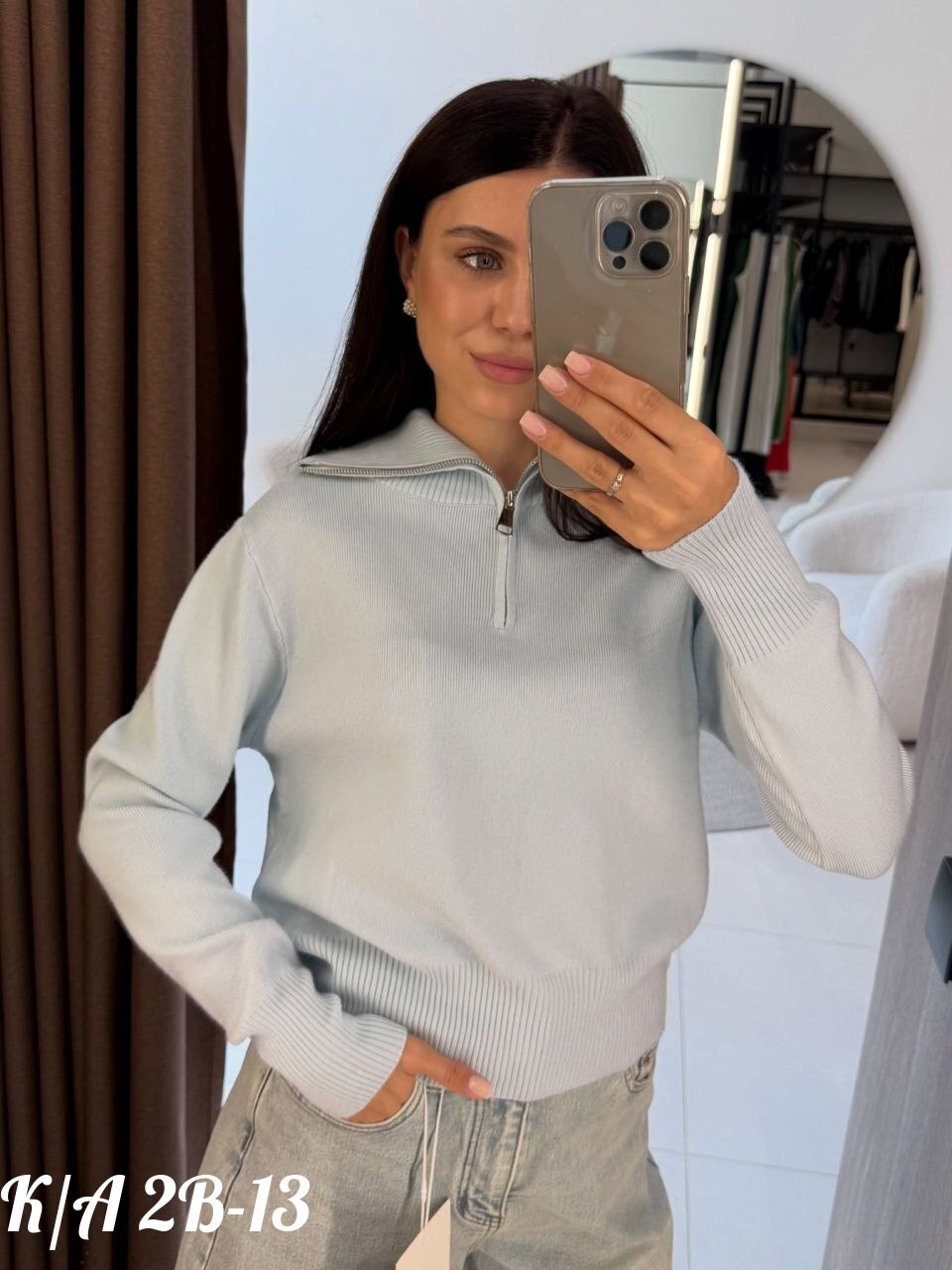 свитер с горлом на молнии оверсайз kk fashion,свитера женские,женская кофта,свитер вязаный женский,свитер с замком