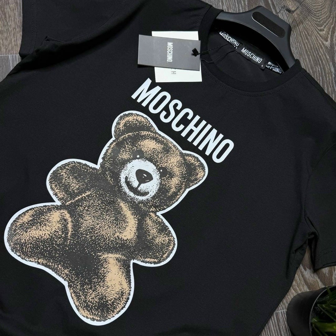 мужская футболка москино с медведем,футболки moschino,москино мишка,футболка мишка,футболки с принтом