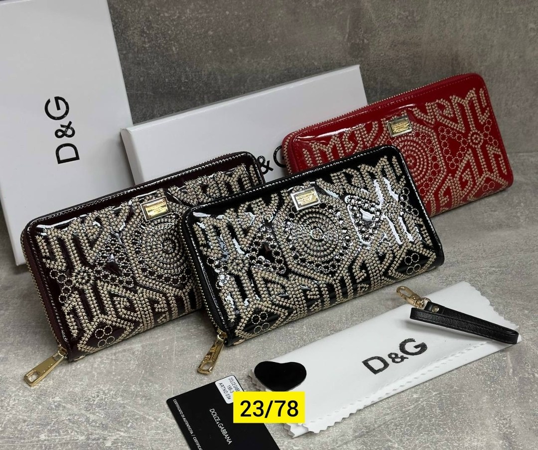 кошелек лакированный d&g,кошелек дольче габбана,женские кошельки,кошелёк дольче габбана с вышивкой,кошелёк dolce & gabbana