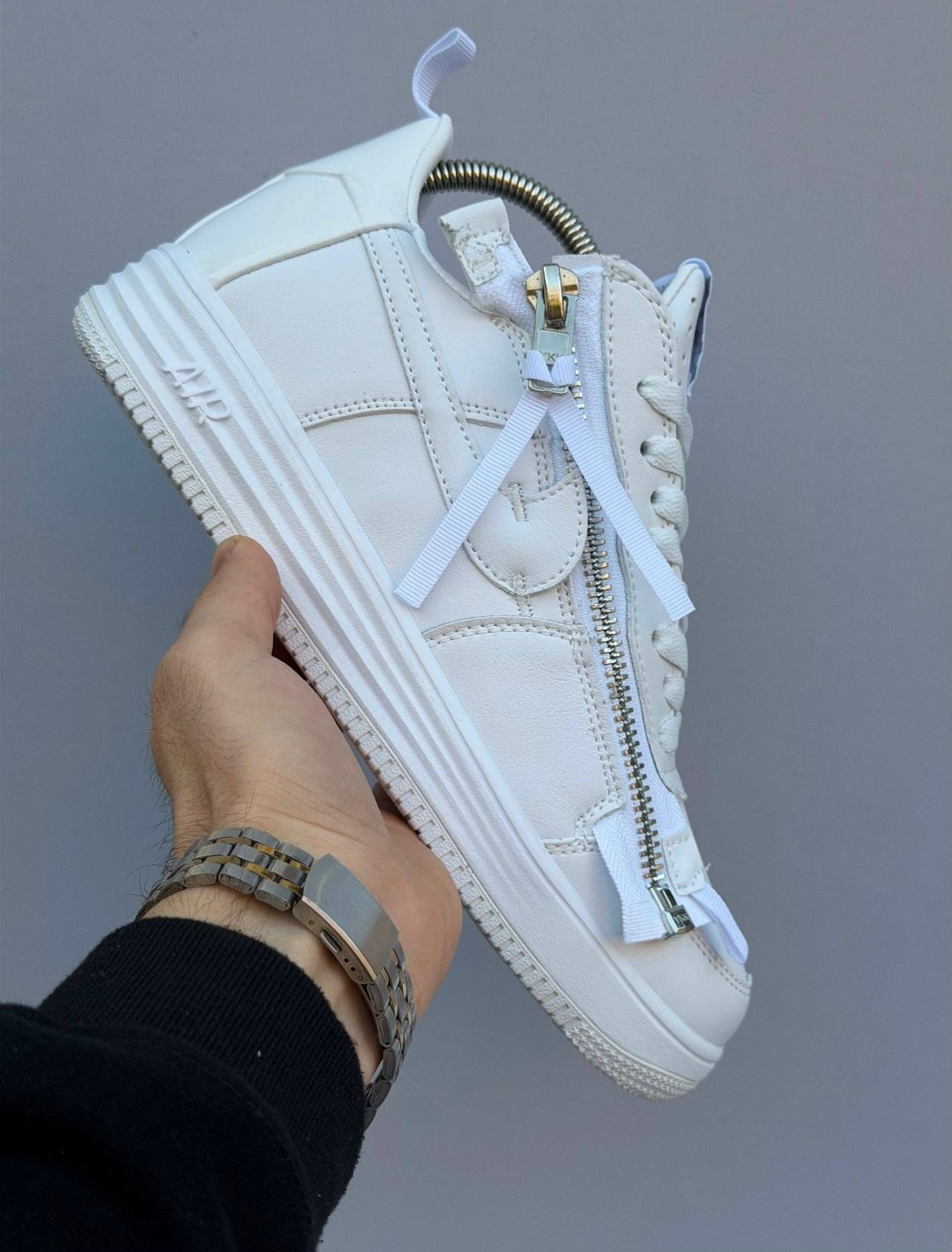 кроссовки nike acronym x lunar force 1 af100 белый,acronym x nike lunar force 1,кроссовки-acronym x lunar force 1 nike,мужские кроссовки для скейтбординга nike lunar force 1 с молнией белый,кроссовки