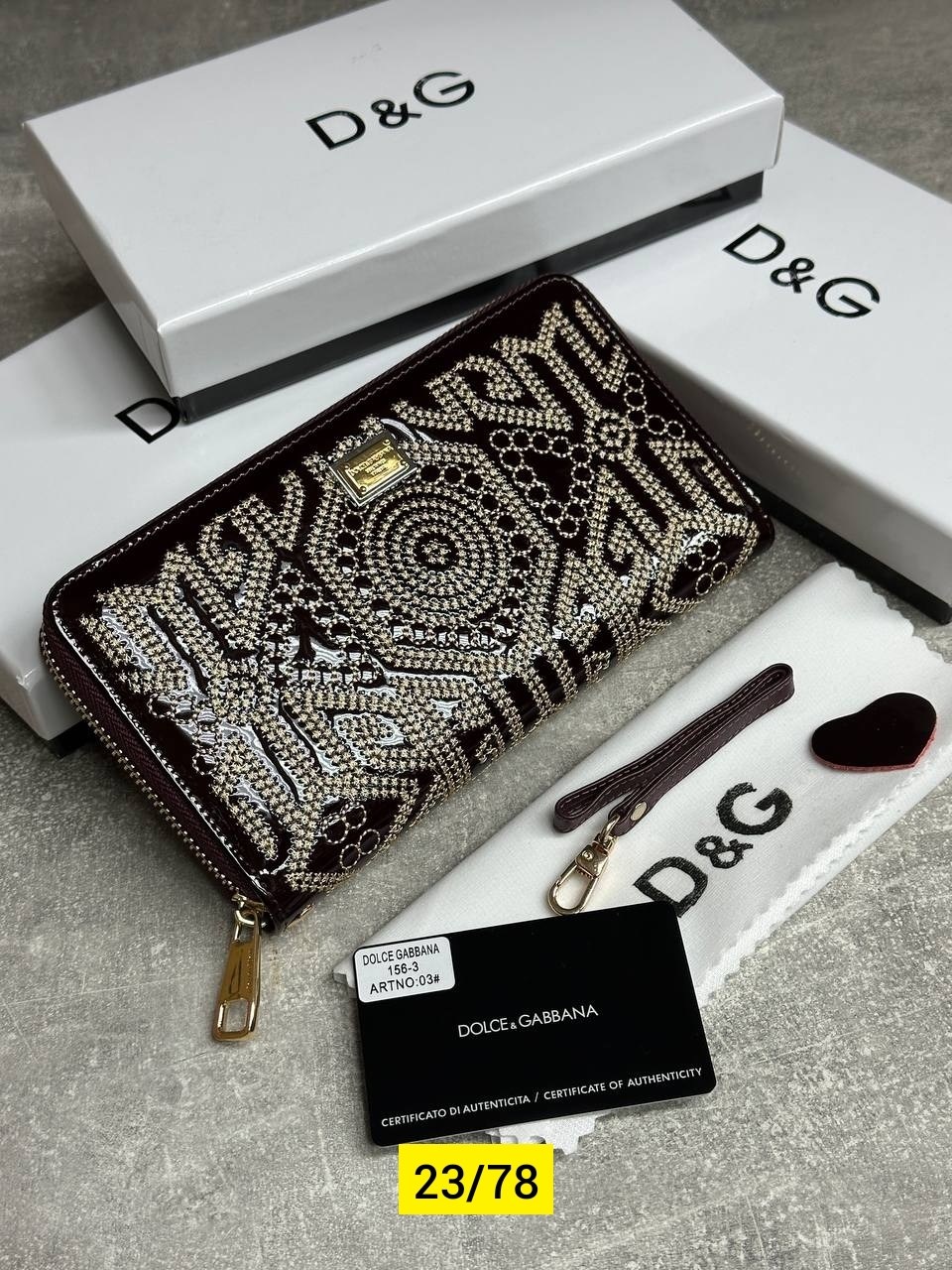 кошелек лакированный d&g,кошелек дольче габбана,женские кошельки,кошелёк дольче габбана с вышивкой,кошелёк dolce & gabbana