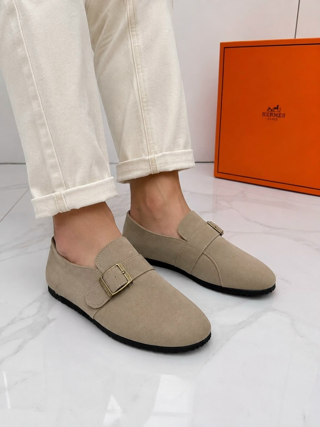 лоферы hermes,,замшевые лоферы hermes,гермес , женская