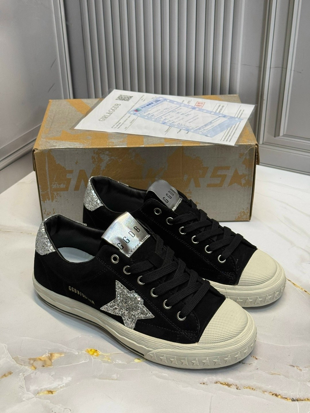 ,кеды hi star с блестками golden goose черный,кеды golden goose, женская,кроссовки golden goose