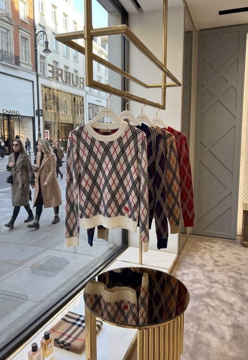свитер классический,свитер burberry,свитер,свитер в клетку,свитер вязаный