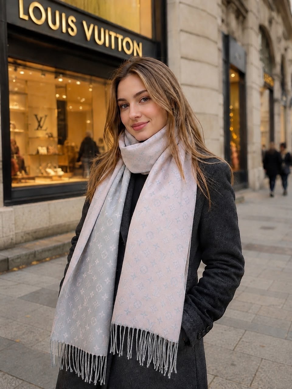 шарф louis vuitton,шарф зимний осенний палантин кашемир теплый длинный louis vuitton,палантин шарф женский кашемировый тёплый,платок луи виттон,шарф луи виттон