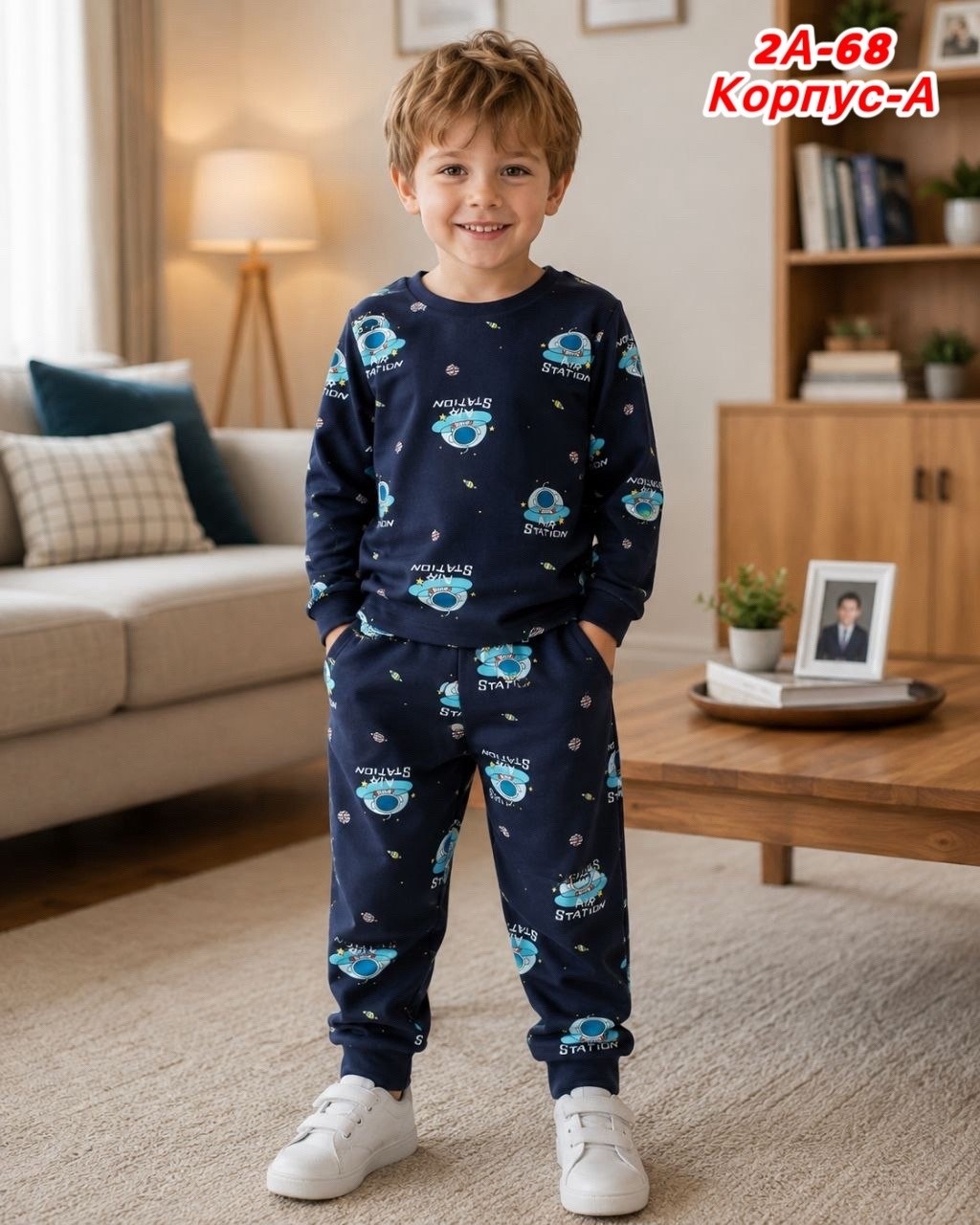 пижама для мальчиков,детские пижамы,пижама kogankids размер 104 / 4 года синий,пижама для мальчика детская,пижамы для малышей