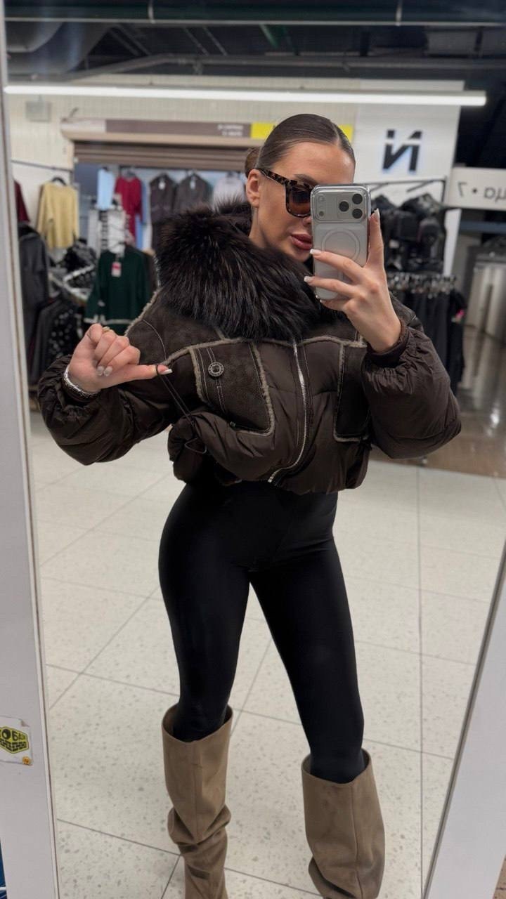 куртка пуховик с мехом,куртка с натуральным мехом,куртка зимняя короткая,короткий пуховик,куртка пуховик
