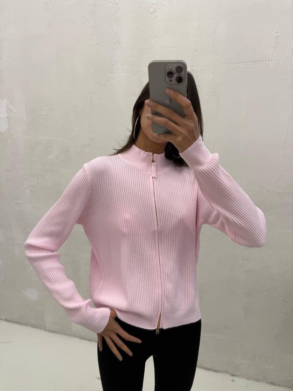 женская кофта,свитер с замком,женский мягкий вязаный кардиган на молнии,кофта на замке,голубой свитер