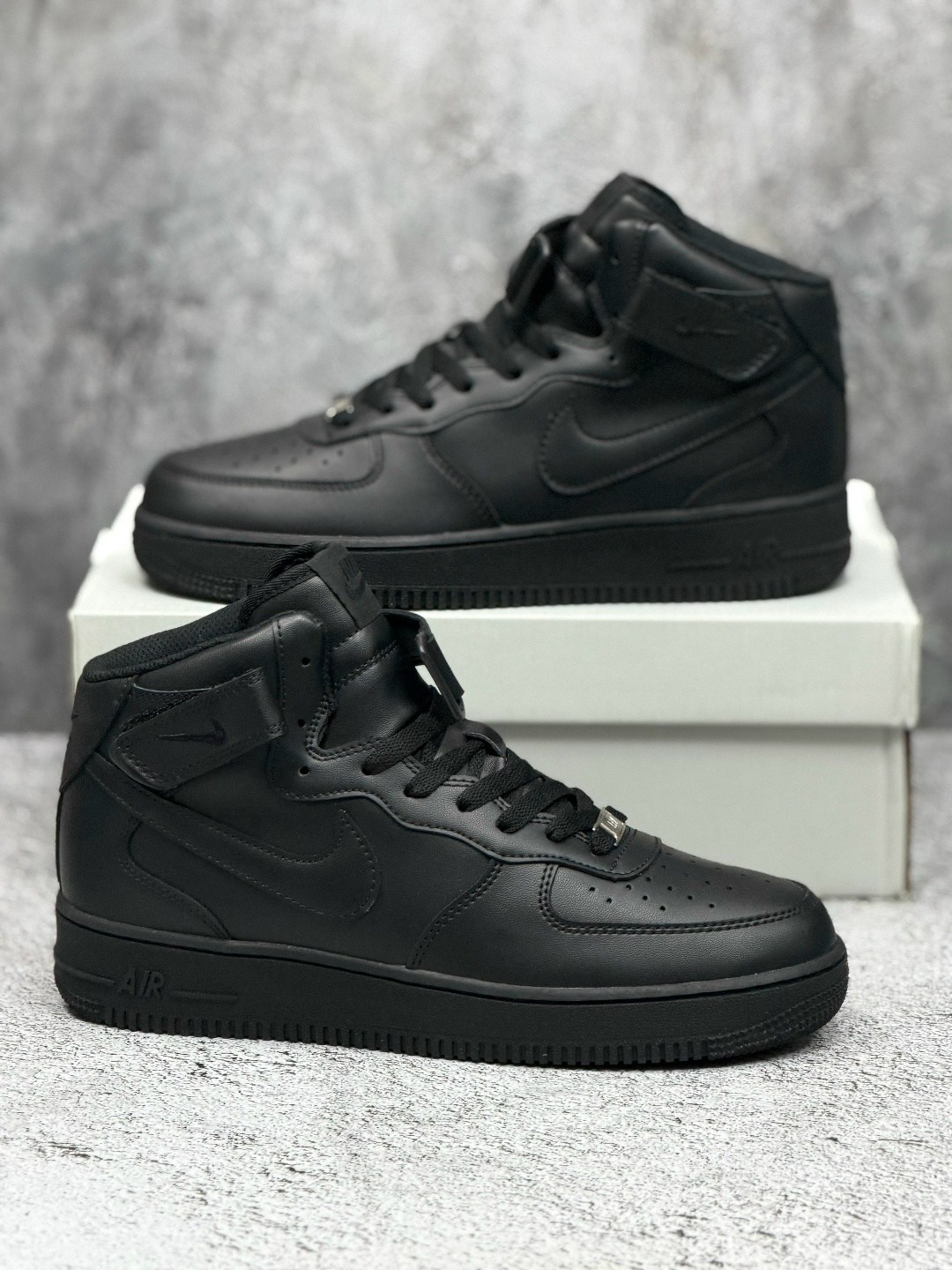 nike air force 1 mid "black",кроссовки nike air force 1 mid "black",кроссовки nike air force 1 mid,зимние nike air force 1 mid с мехом black черные,зимние кроссовки nike air force 1 mid
