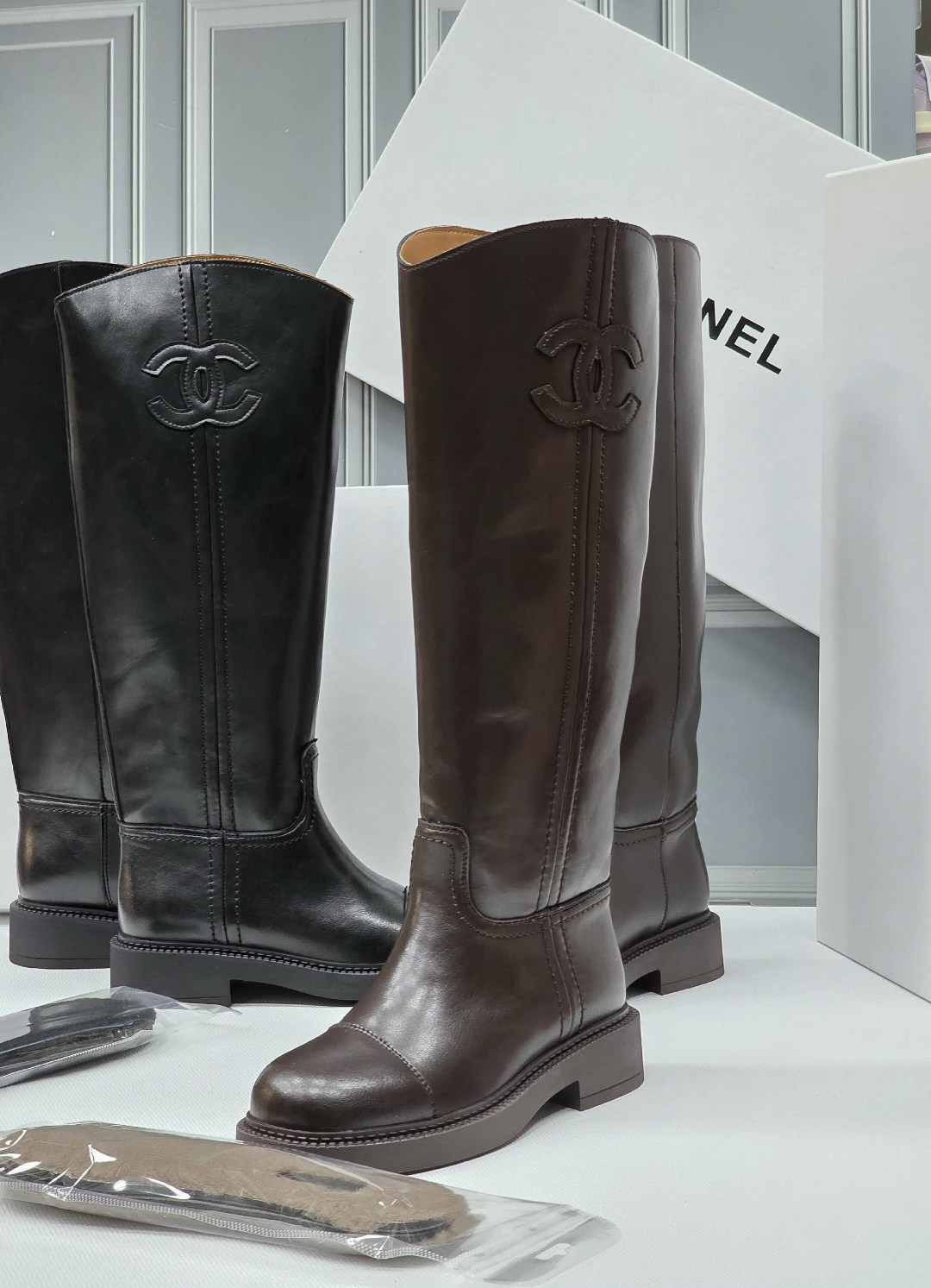 сапоги chanel,сапоги шанель,женские сапоги,сапоги,женские осенние сапоги chanel 2026 черные кожаные высокие