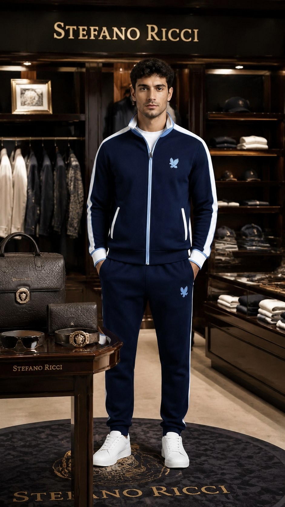 спортивный костюм stefano ricci,спортивный костюм stefano ricci синий,stefano ricci кофта,костюм stefano ricci,спортивный костюм из смеси шерсти и шелка stefano ricci синий