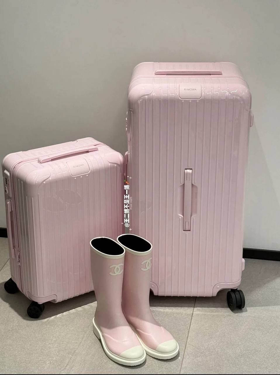 чемодан розовый,сапоги резиновые,rimowa чемодан,новые чемоданы,резиновые сапоги chanel