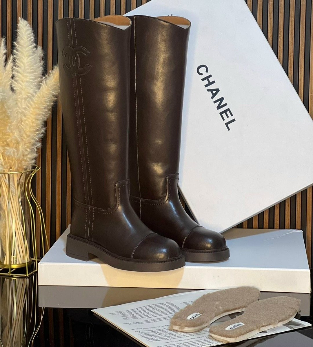 сапоги chanel,сапоги шанель,женские сапоги,сапоги,женские осенние сапоги chanel 2026 черные кожаные высокие