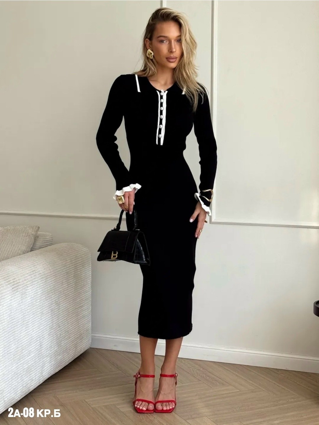 платье трикотажное лапша с воротником sila_style,трикотажное платье лапша naox 252918919,трикотажное платье лапша naox цвет черный,трикотажное платье,платье лапша трикотажное вязаное chamime