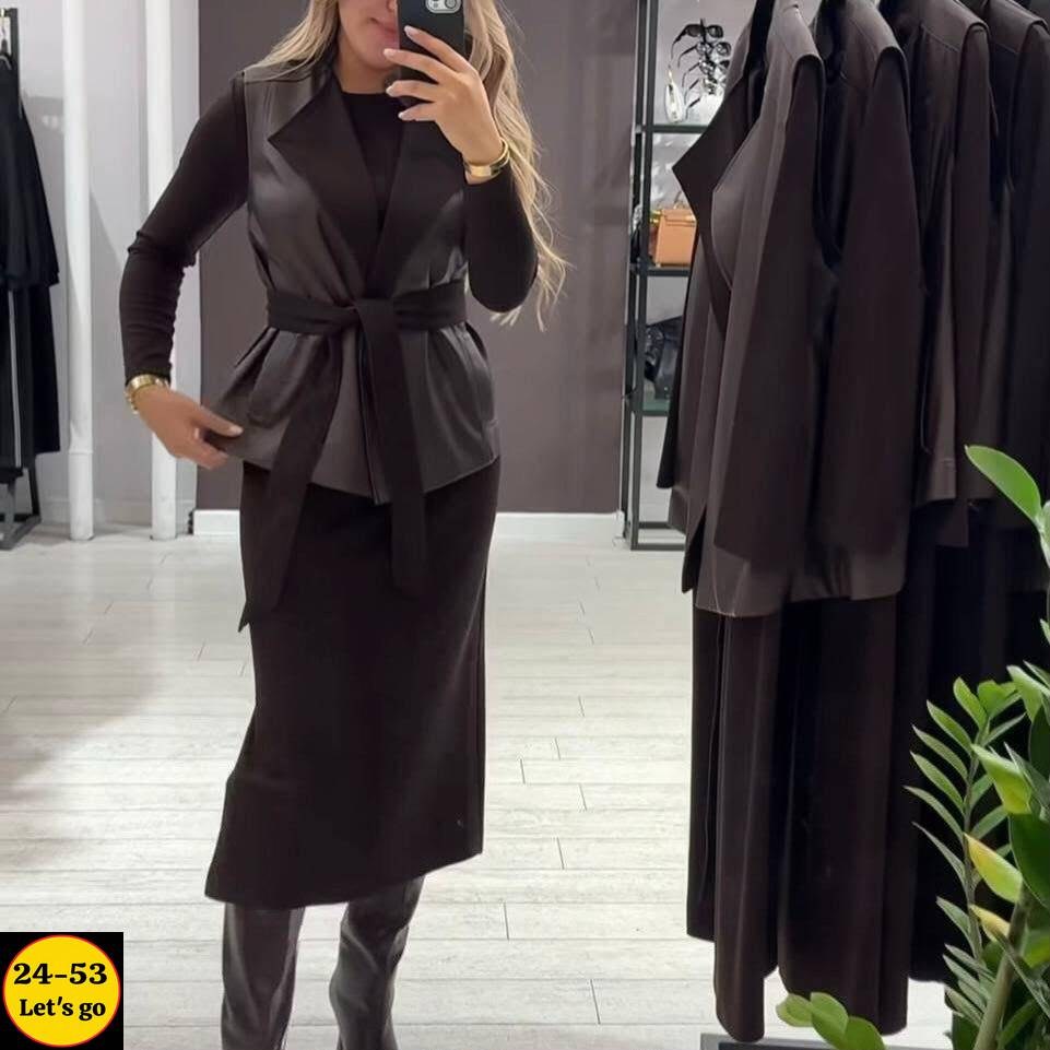 костюм (жилет+юбка) lady taiga черный,костюм юбка и жилет женский,костюм жилетка с юбкой,костюм юбка и жилет,женский костюм с юбкой