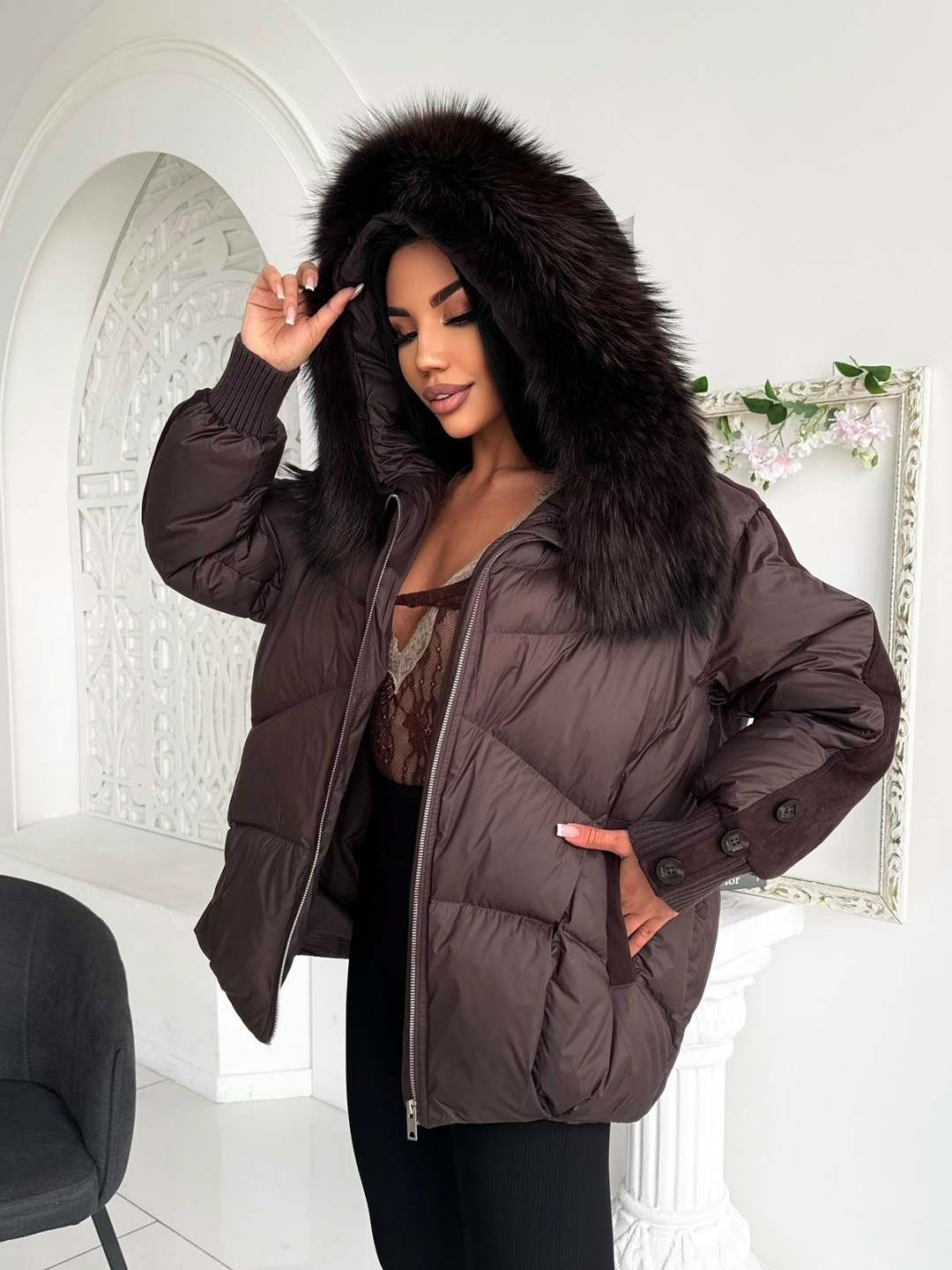 бомбическая куртка max mara с натуральным мехом,куртка на меху,куртка с мехом натуральным,куртка max mara с натуральным мехом,пуховик женский