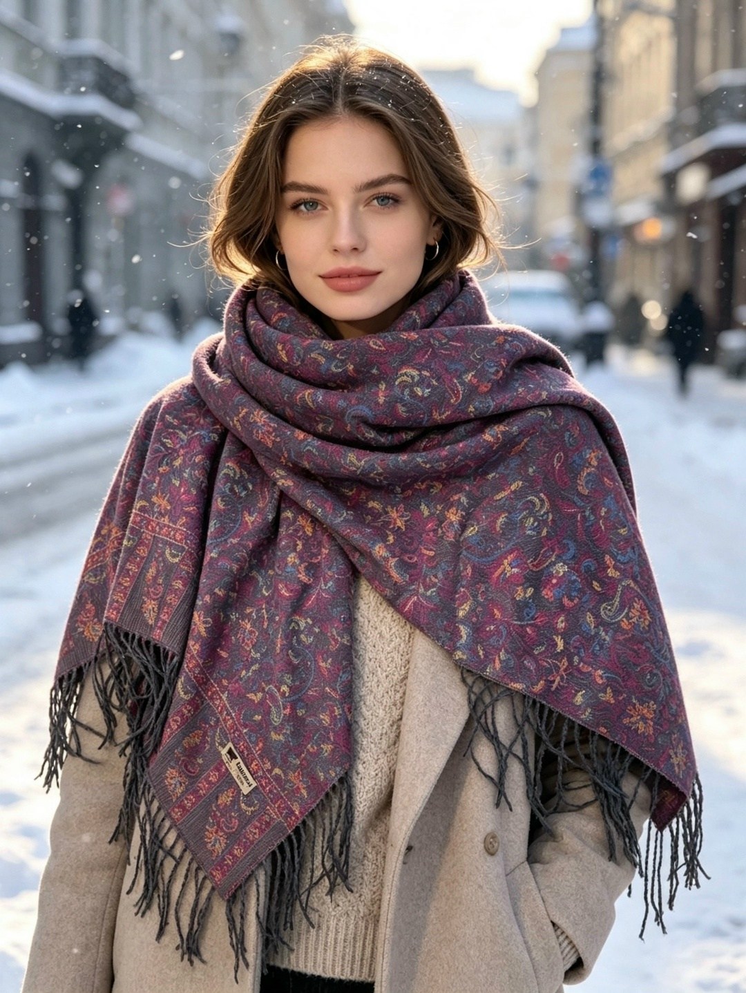 женщин,вязаные шарфы,красива девушка,красивые