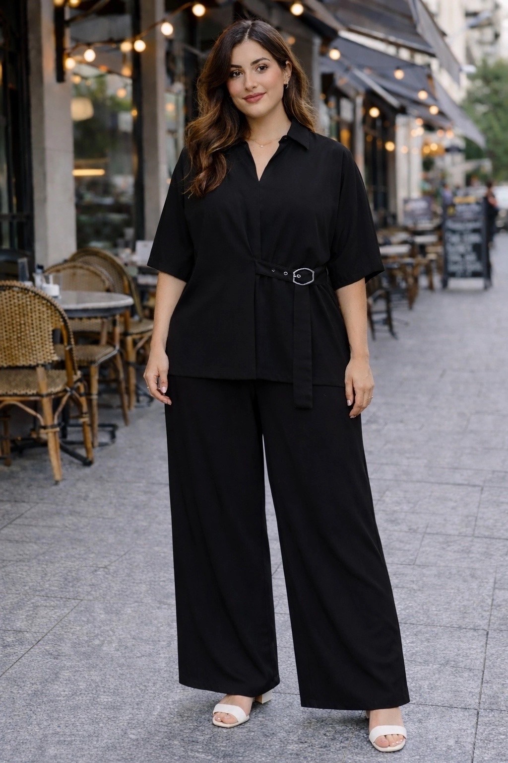 брючный костюм michel chic 1386/1 коричневый,брючный комплект,брючный костюм женский,комплект брючный из вискозы,элегантный брючный костюм