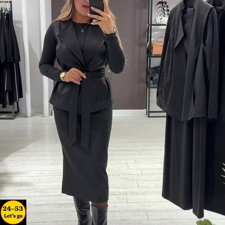 костюм (жилет+юбка) lady taiga черный,костюм юбка и жилет женский,костюм жилетка с юбкой,костюм юбка и жилет,женский костюм с юбкой