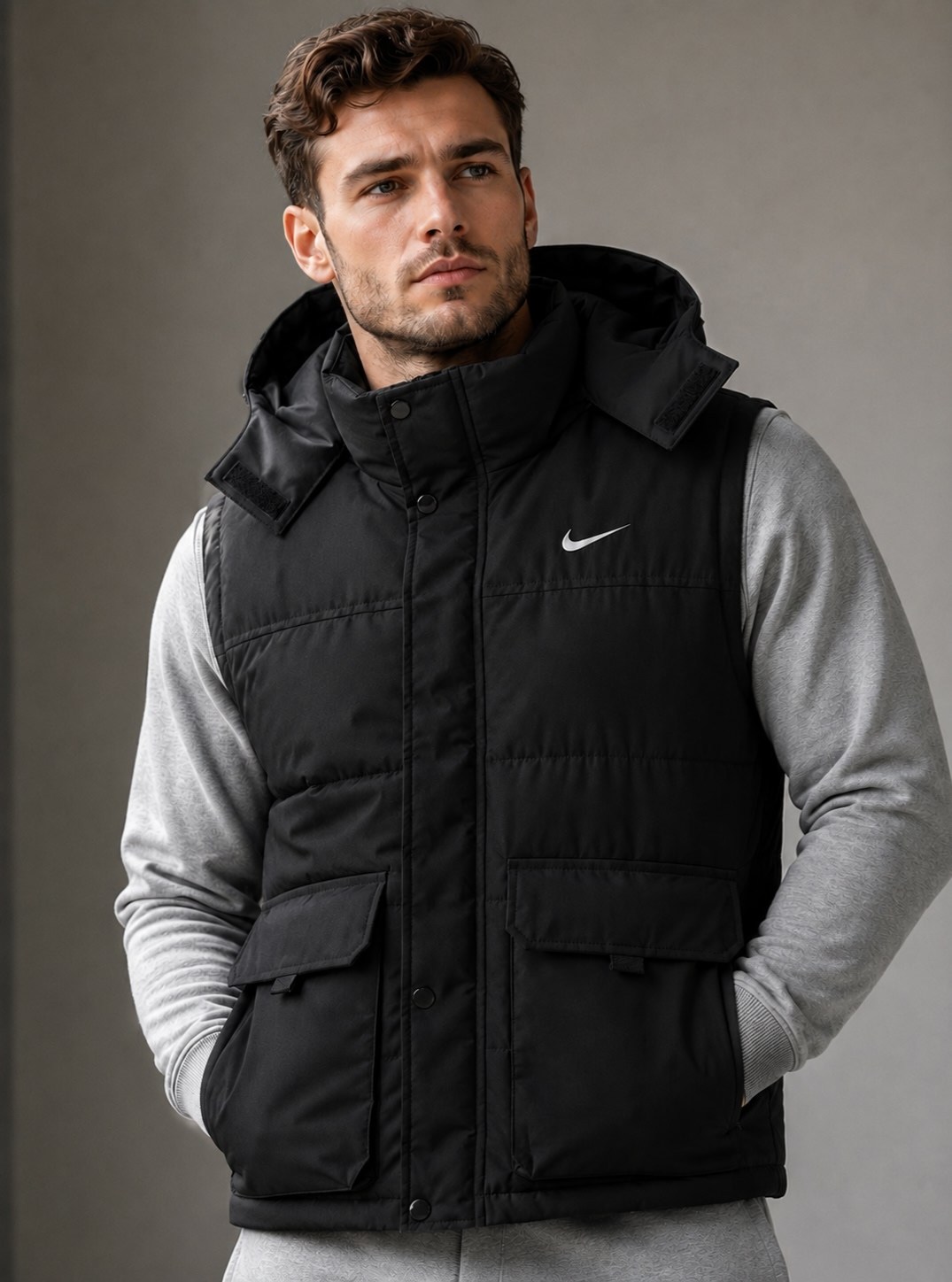 утепленный жилет nike,жилет утепленный мужской,жилет мужской,жилет спортивный,жилет мужская с капюшоном