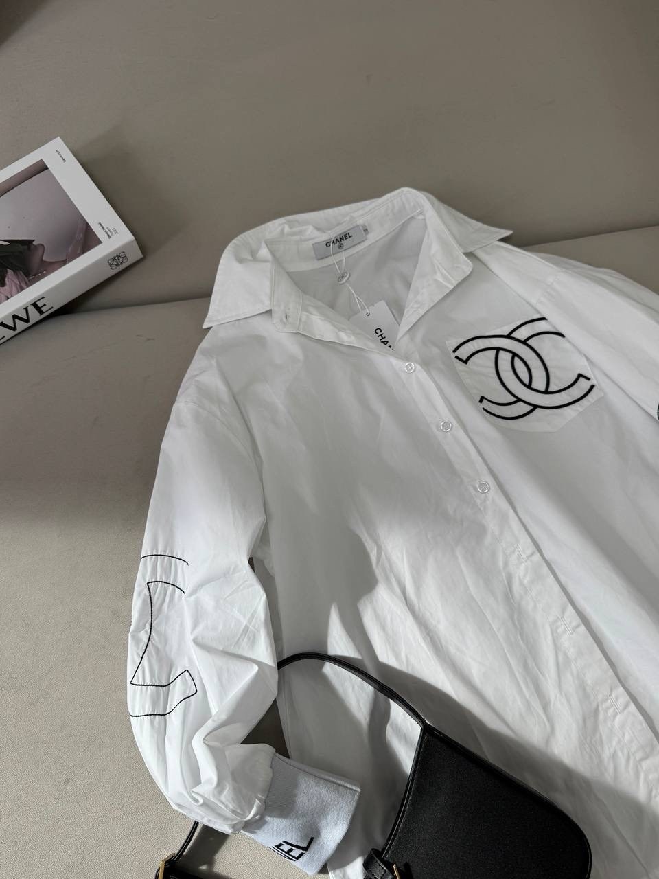 женская рубашка белая,женская рубашка,рубашка chanel,рубашка модная,рубашка