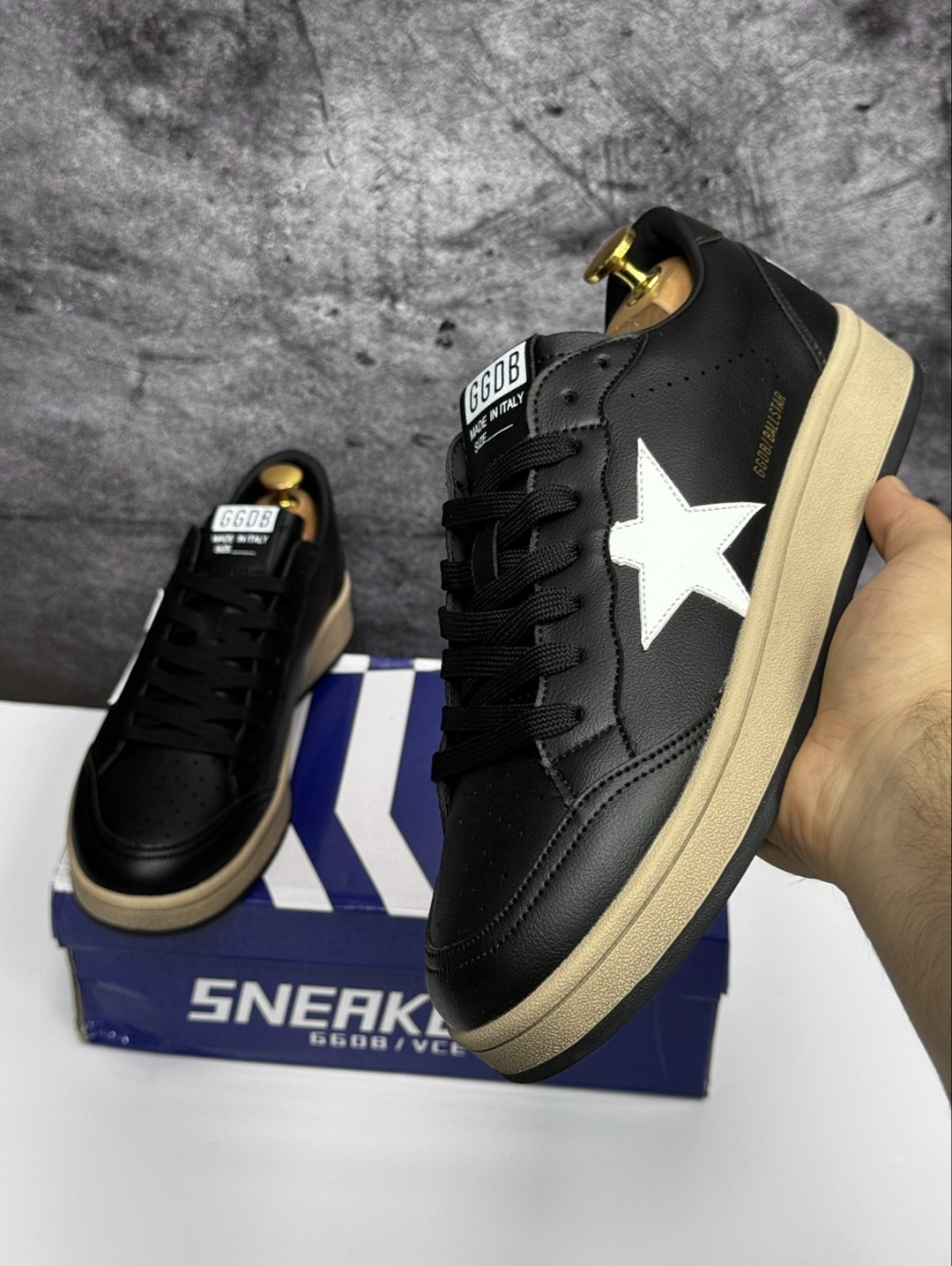 мужские кроссовки golden goose ball star leather/suede star,кроссовки golden goose,кроссовки ball star черного и белого цвета golden goose,,golden goose кеды hi star на платформе черный