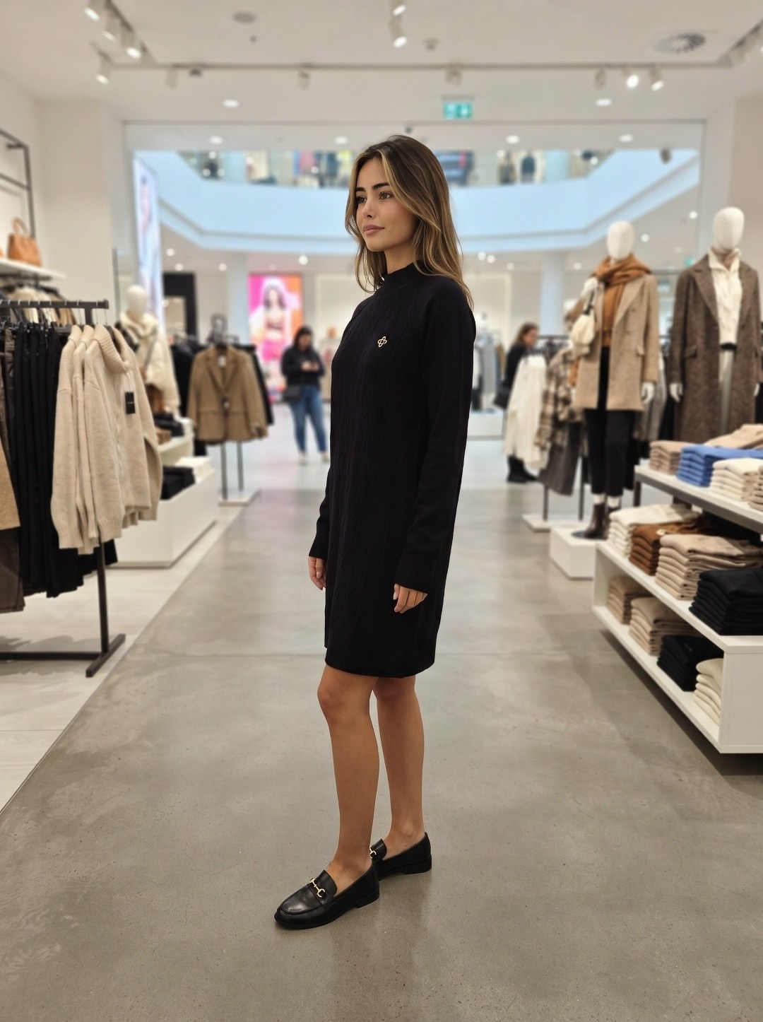 вязаные платья,платье свитер вязаное mill store,платье,платье свитер,модное платье