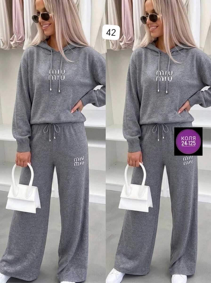вязаный костюм свитшот и брюки trend collection,костюм трикотажный женский,костюмы женские,костюм двойка женская,трикотажные костюмы