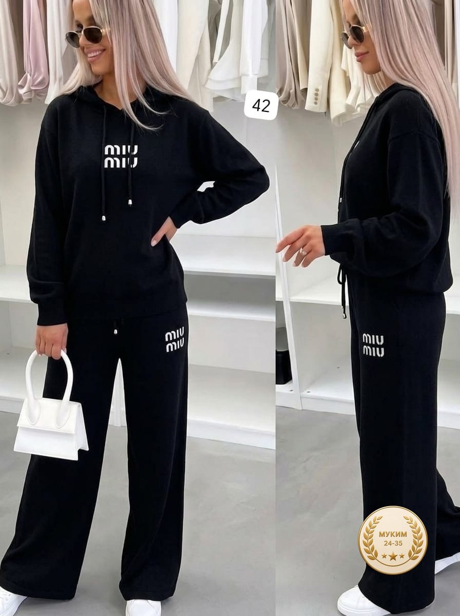 костюм трикотажный женский,вязаный костюм свитшот и брюки trend collection,костюмы женские,cпортивный костюм женский на флисе,костюм трикотажный