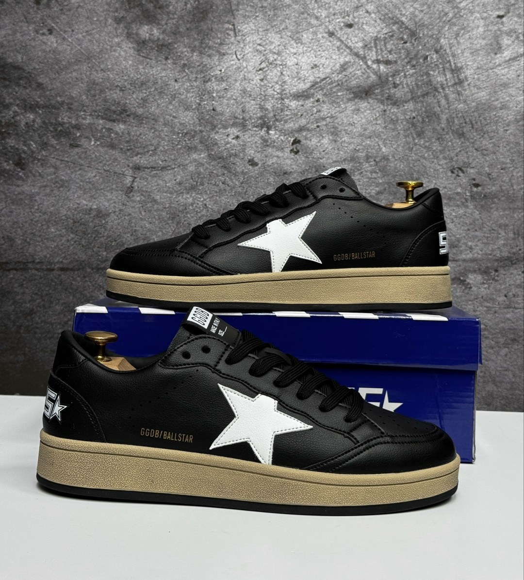 мужские кроссовки golden goose ball star leather/suede star,кроссовки golden goose,кроссовки ball star черного и белого цвета golden goose,,golden goose кеды hi star на платформе черный