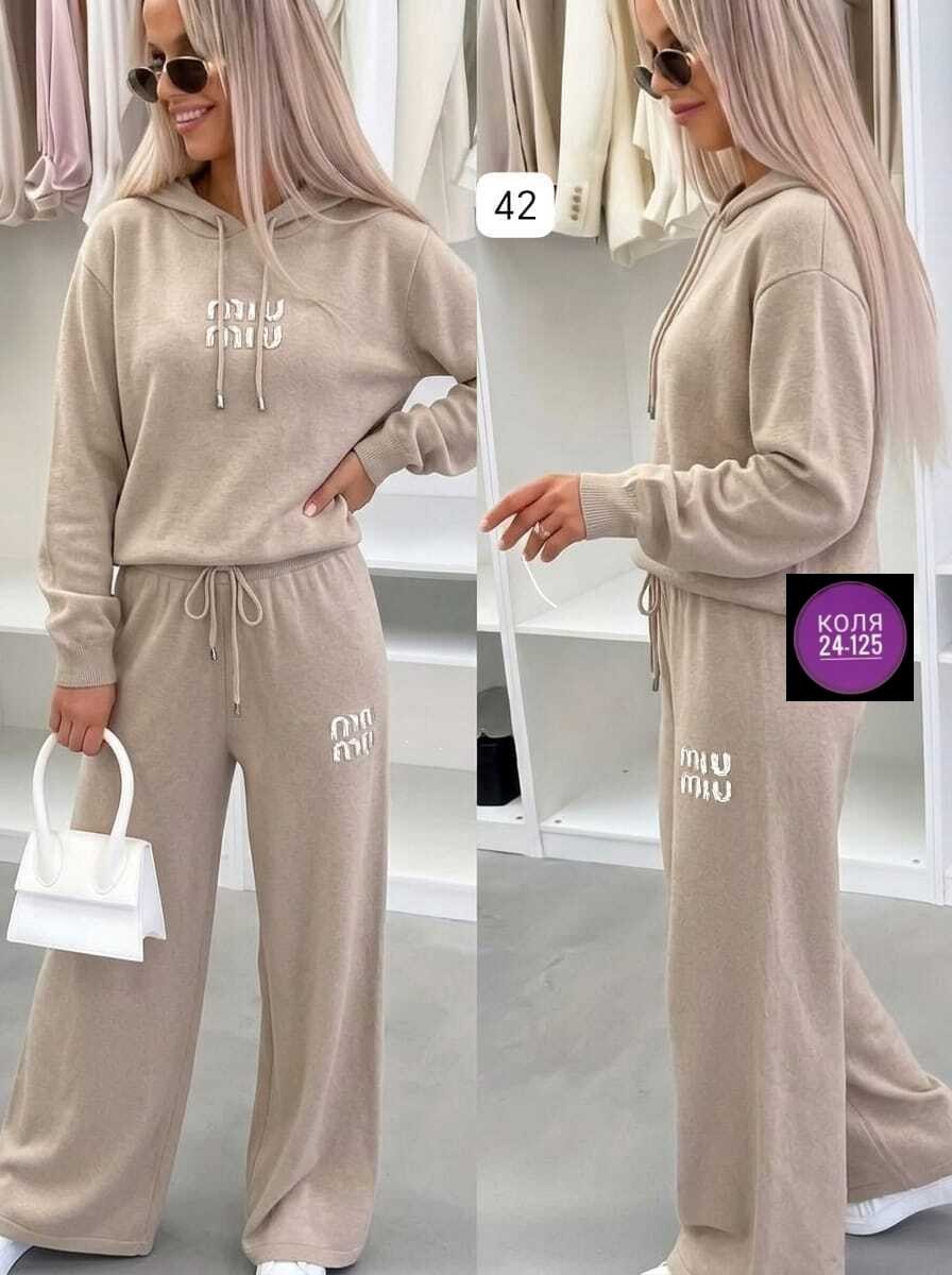 вязаный костюм свитшот и брюки trend collection,костюм трикотажный женский,костюмы женские,костюм двойка женская,трикотажные костюмы
