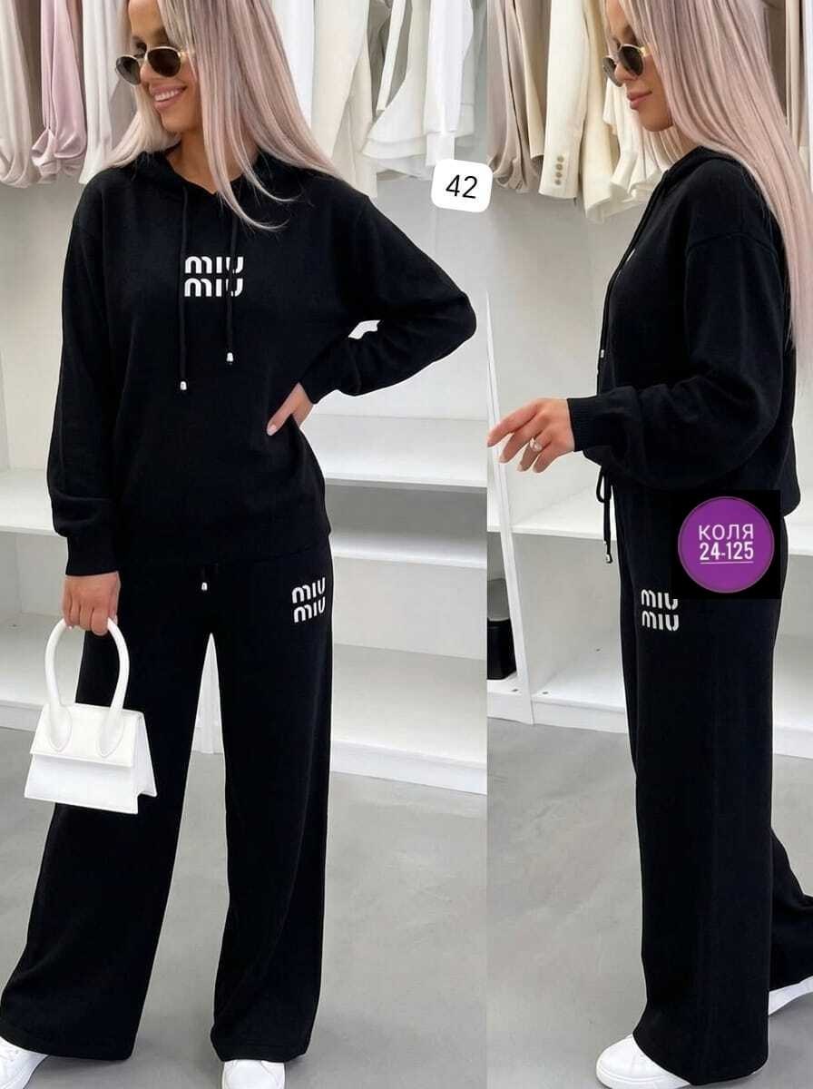 вязаный костюм свитшот и брюки trend collection,костюм трикотажный женский,костюмы женские,костюм двойка женская,трикотажные костюмы