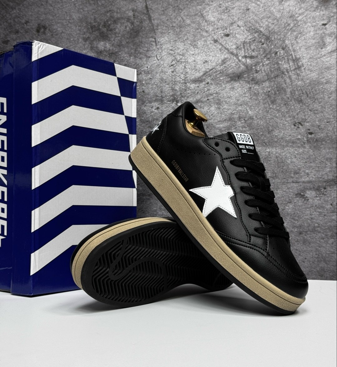 мужские кроссовки golden goose ball star leather/suede star,кроссовки golden goose,кроссовки ball star черного и белого цвета golden goose,,golden goose кеды hi star на платформе черный
