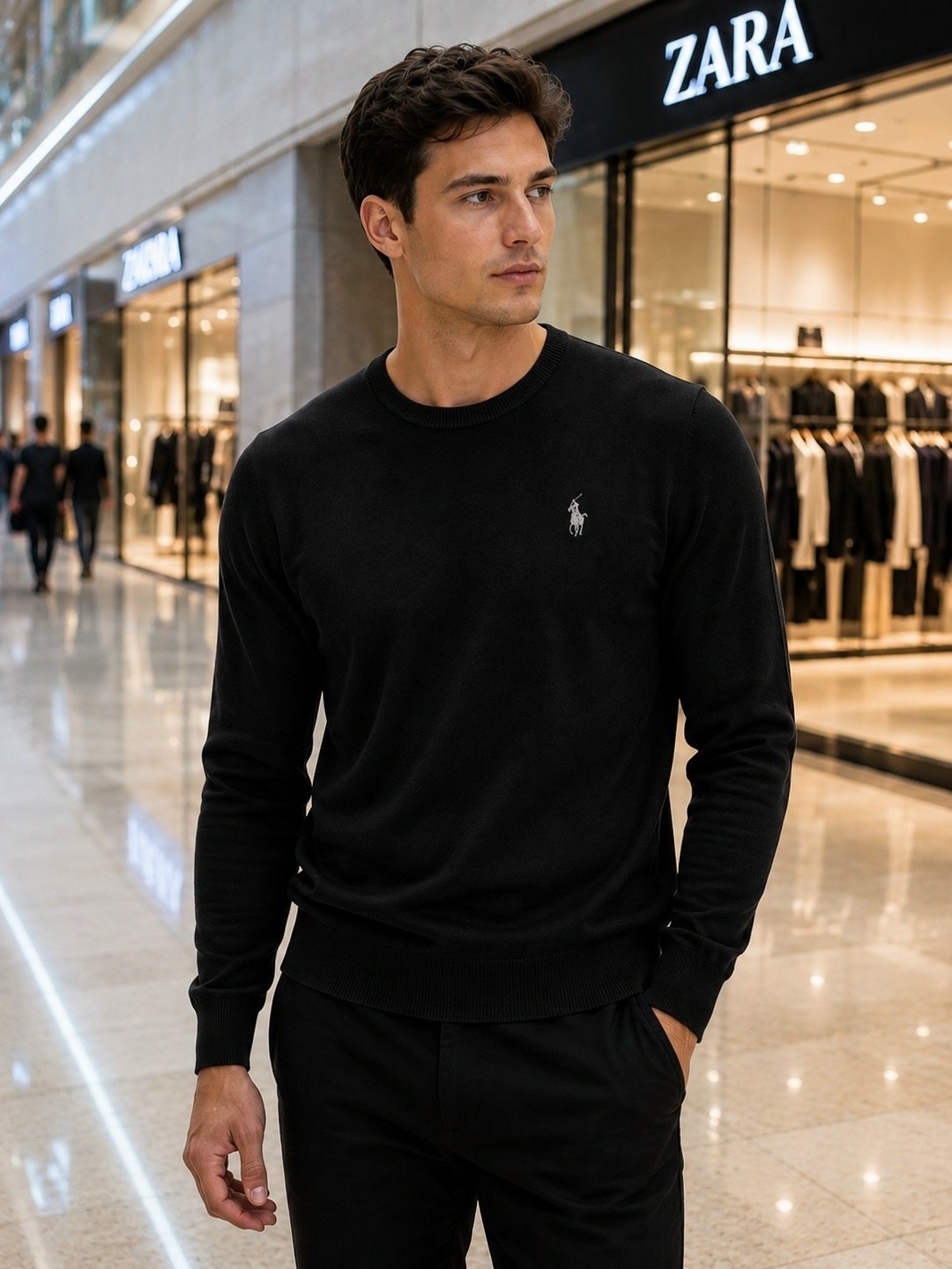 джемпер polo ralph lauren,свитер polo ralph lauren,ralph lauren sweater,мужская черная кофта джемпер polo ralph lauren,мужской джемпер