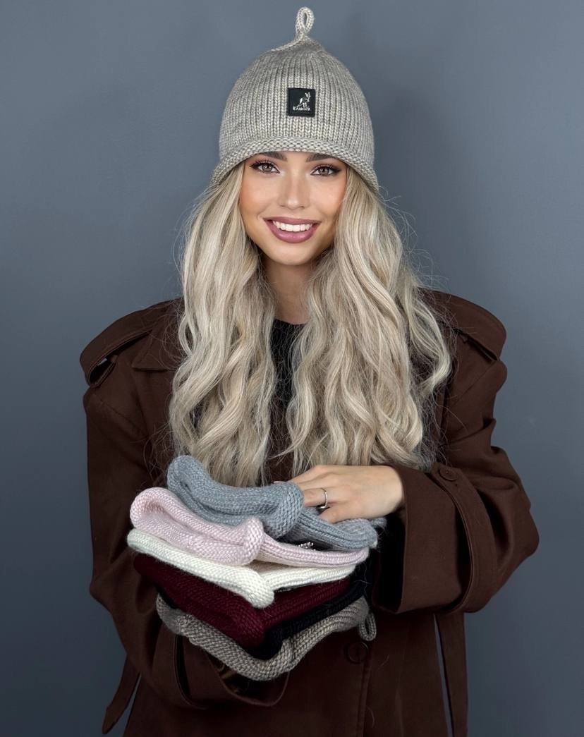 трендовая шапка,шапка kangol,шапка,зимняя женская шапка с крючком,шапка бини в рубчик карл a&t fashion
