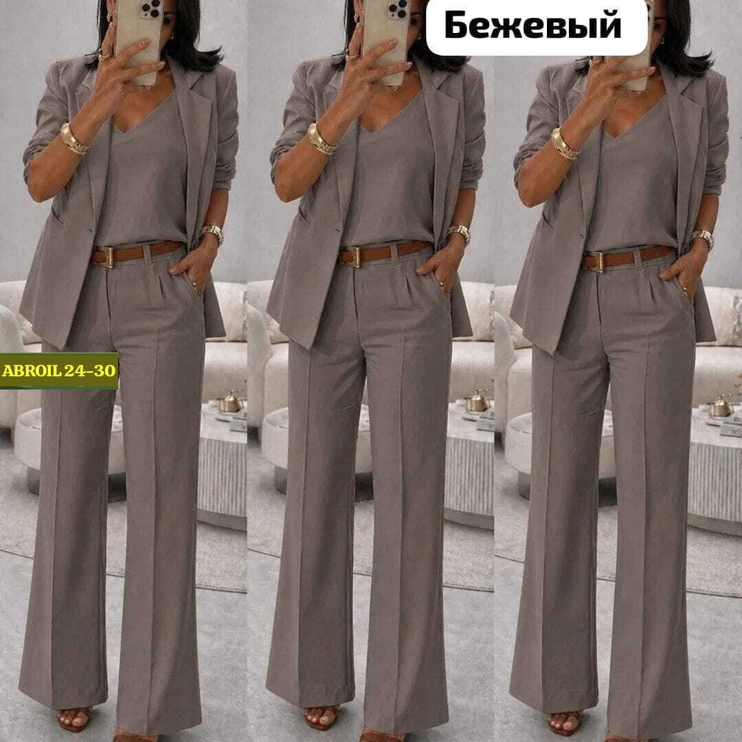 женский брючный костюм из двух предметов,костюм летний льняной с жилетом и брюками trendyclo,костюм тройка женский,модные брючные костюмы,костюм женский