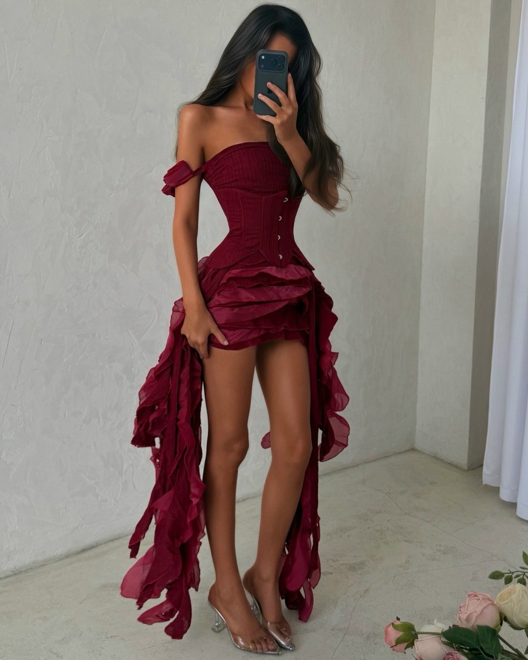 angelina maxi dress - burgundy,платье модное,платье,платье на выпускной,платье атласное