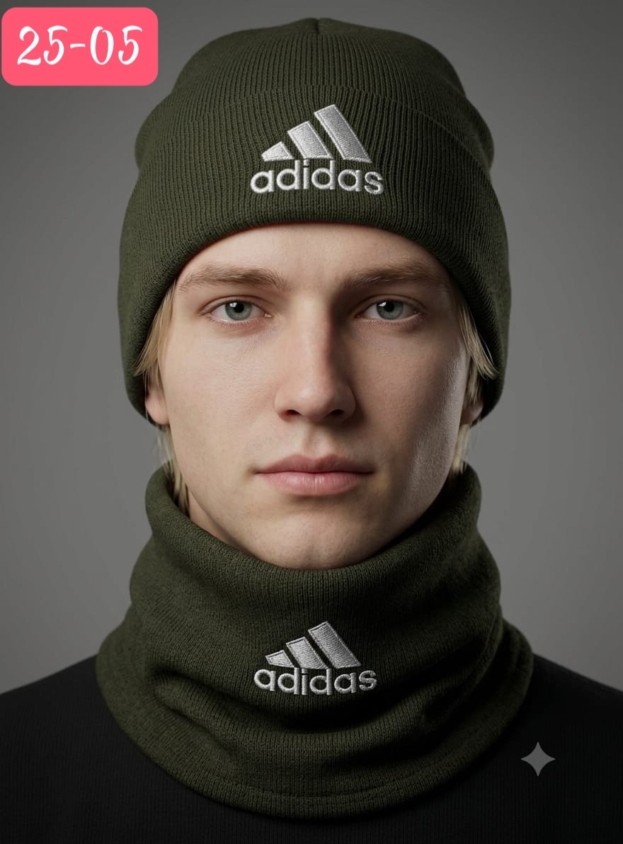 шапка мужская adidas,шапка адидас,комплект шапки,снуд adidas,шапка adidas