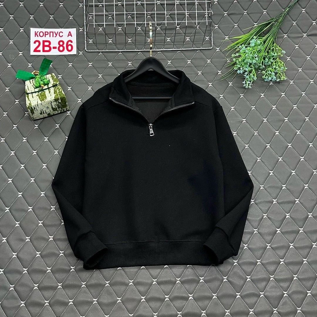 толстовка с молнией uniqlo цвет 09 черный,свитшот мужская,толстовка мужская,мужской свитер,толстовка с воротником