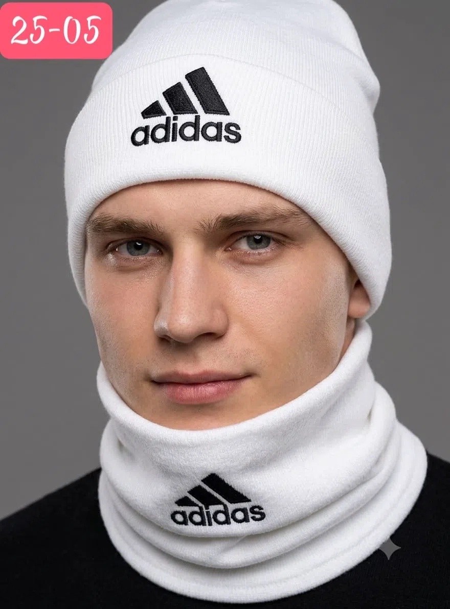 шапка адидас,комплект шапки,шапка со снудом мужская,снуд шапка,шапка adidas