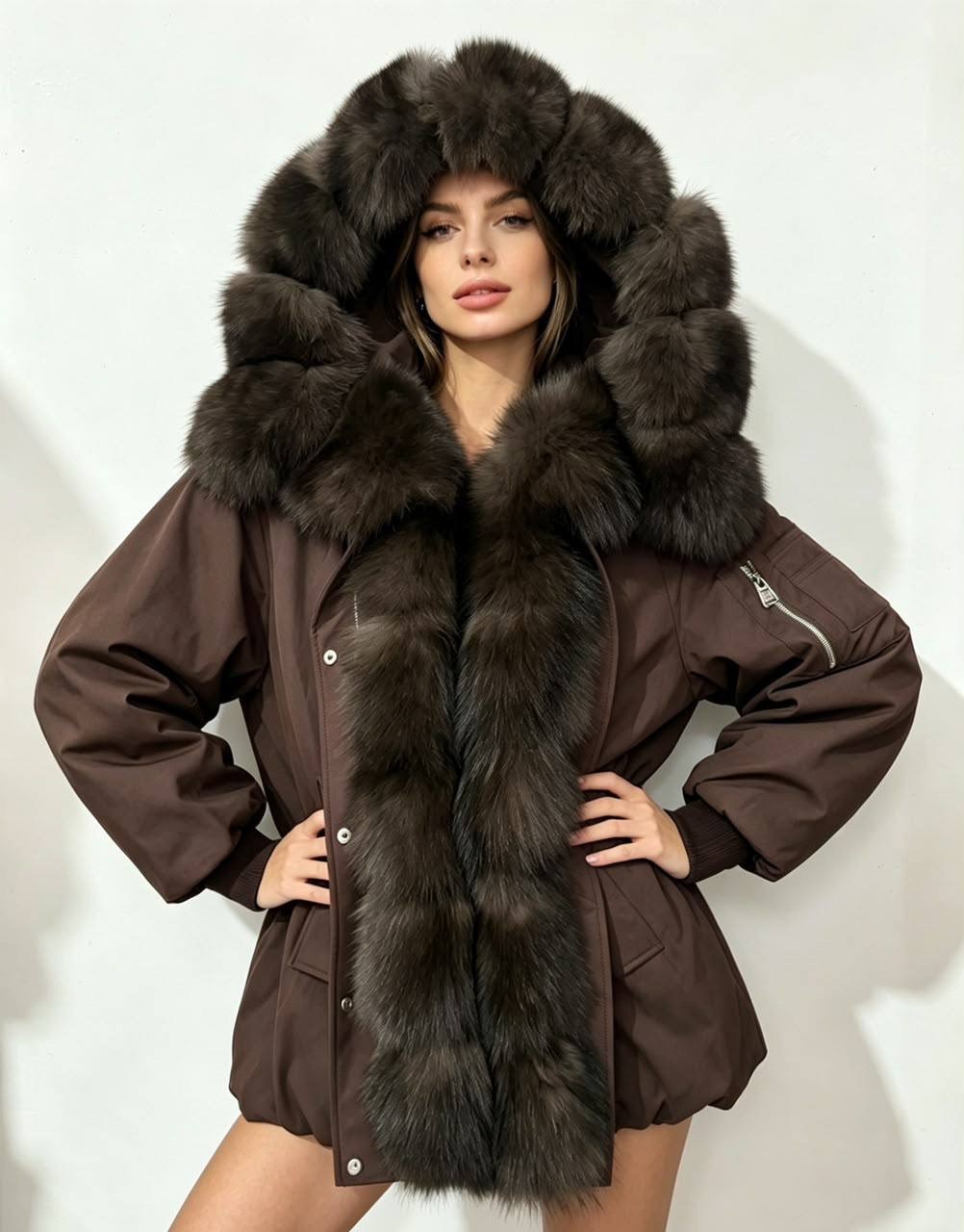 женский чёрный пуховик с мехом max mara,женский чёрный пуховик с натуральным мехом max mara,пуховики с мехом,женский чёрный пуховик с натуральным мехом,куртка - пуховик с мехом песца city furs