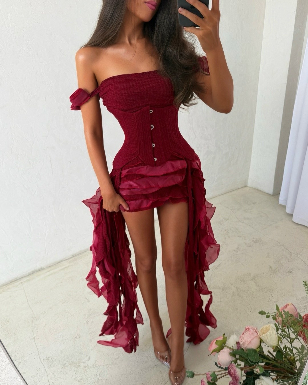 angelina maxi dress - burgundy,платье модное,платье,платье на выпускной,платье атласное