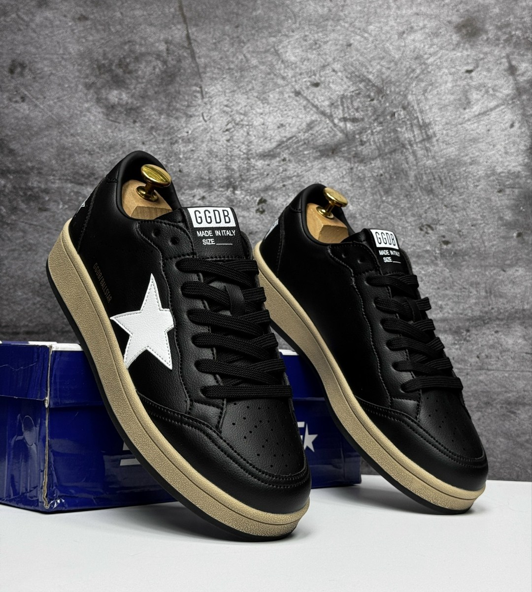 мужские кроссовки golden goose ball star leather/suede star,кроссовки golden goose,кроссовки ball star черного и белого цвета golden goose,,golden goose кеды hi star на платформе черный