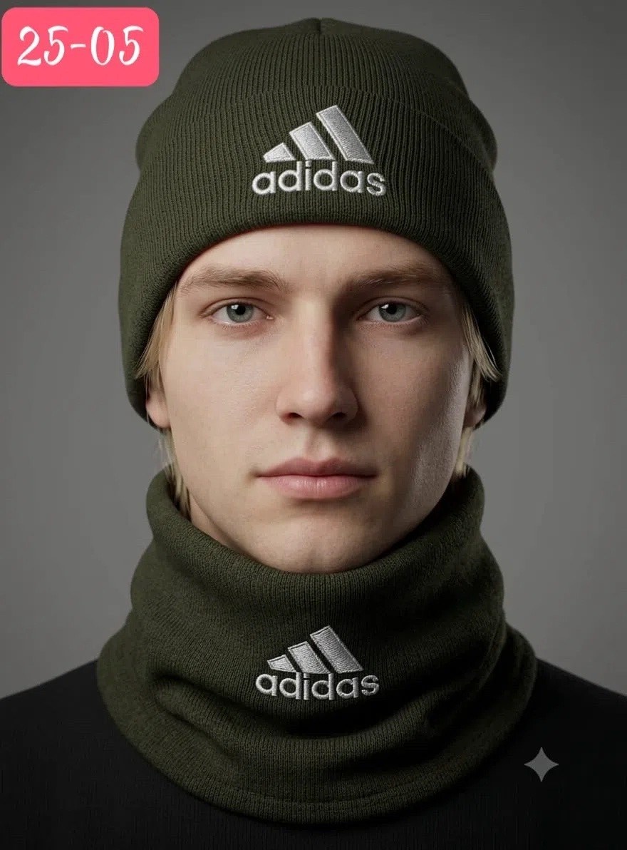 шапка адидас,комплект шапки,шапка со снудом мужская,снуд шапка,шапка adidas
