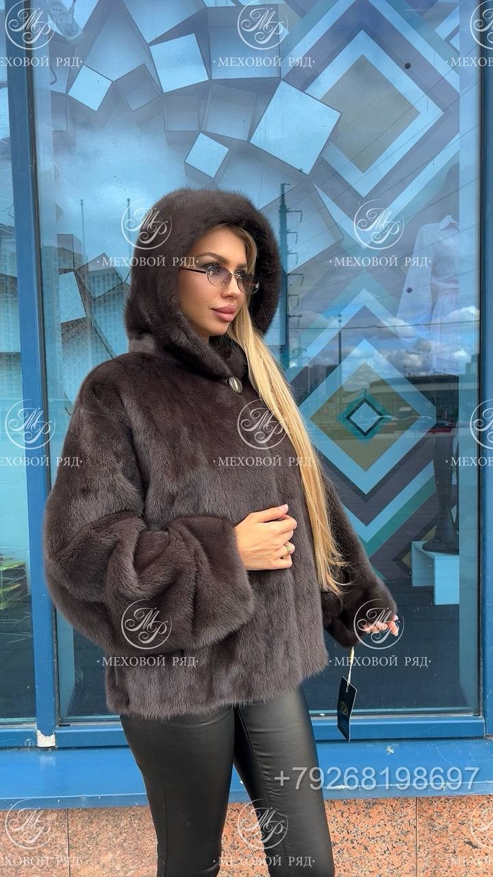 шубка из меха европейской норки,шубка из меха импортной норки с капюшоном оверсайз,шубка из меха европейской норки с капюшоном "оверсайз" в цвете "графит" 75 см,шубка из меха европейской аукционной но